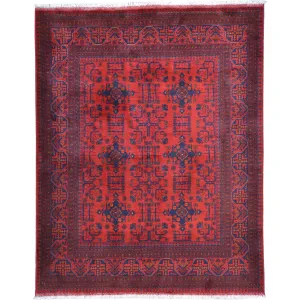 Hand-Knotted Turkmen Handmade Tribal Traditional Afghan Rug (Size 5.1 X 6.7) Brral-6501