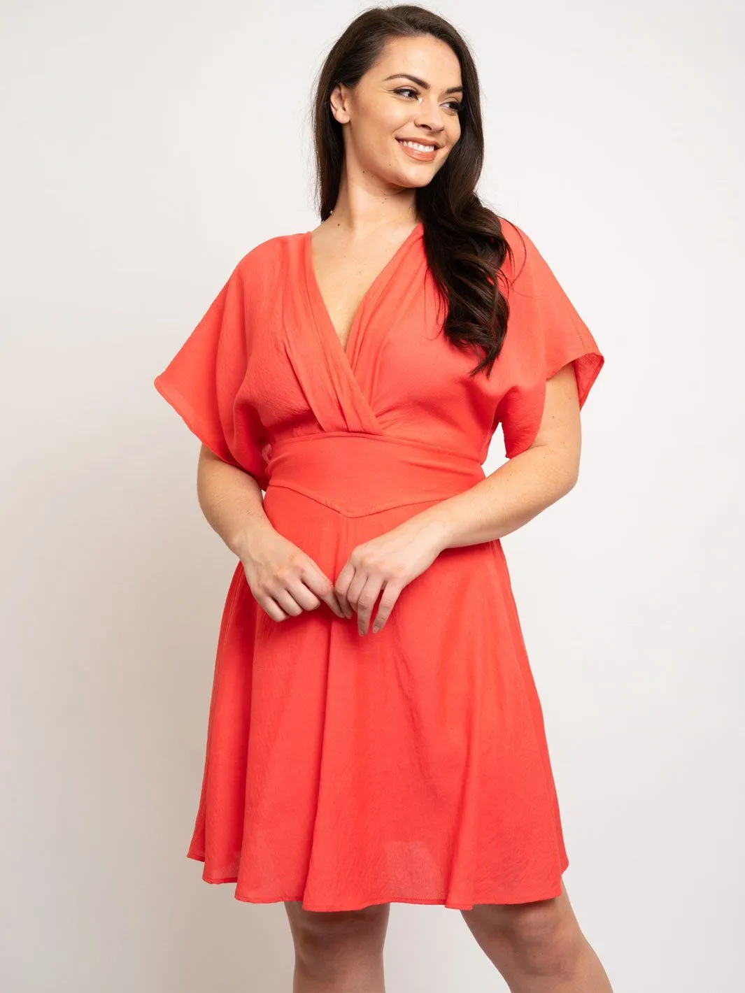 PLUS SIZE WOVEN MINI DRESS
