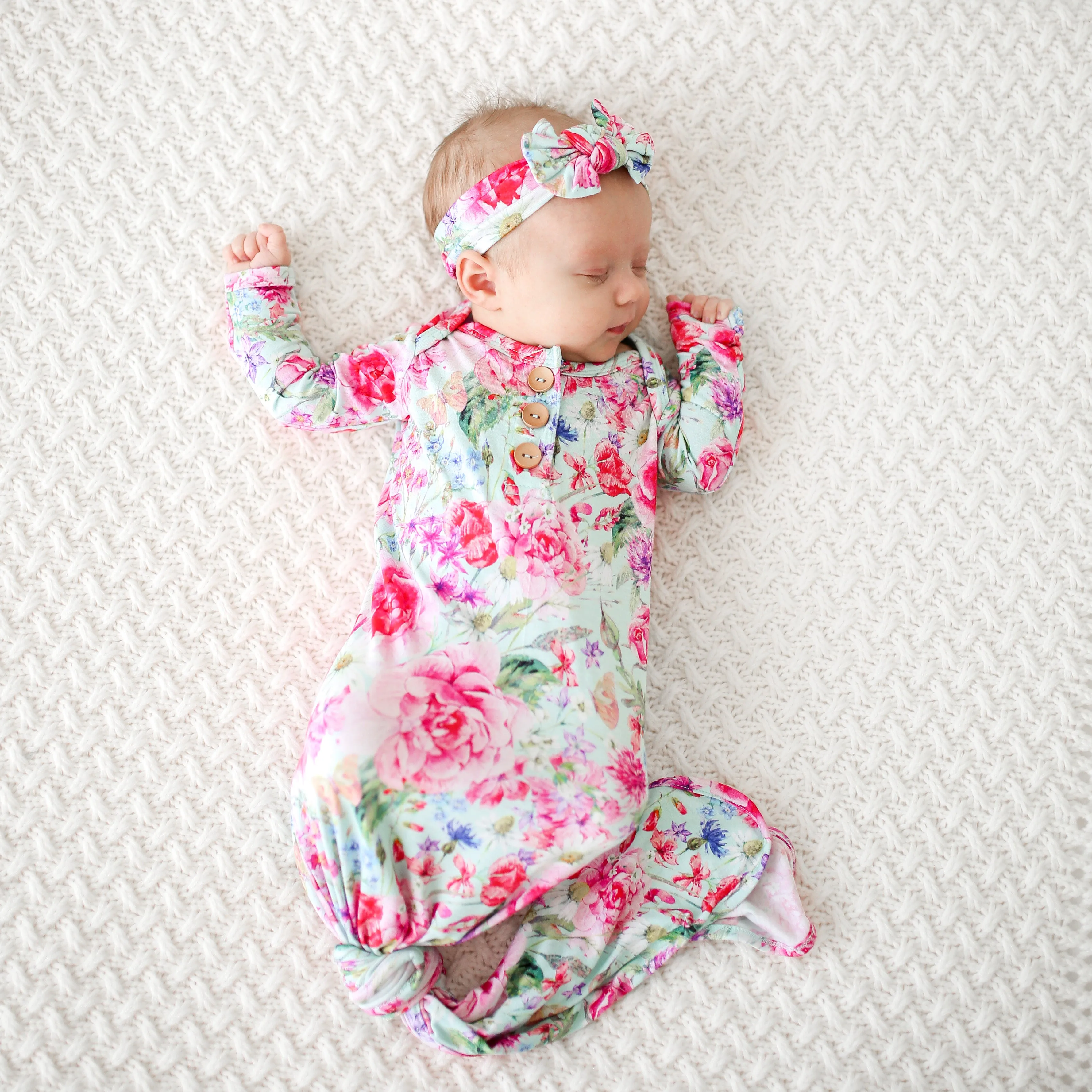 Posh Peanut Alice Wood Button Knotted Gown
