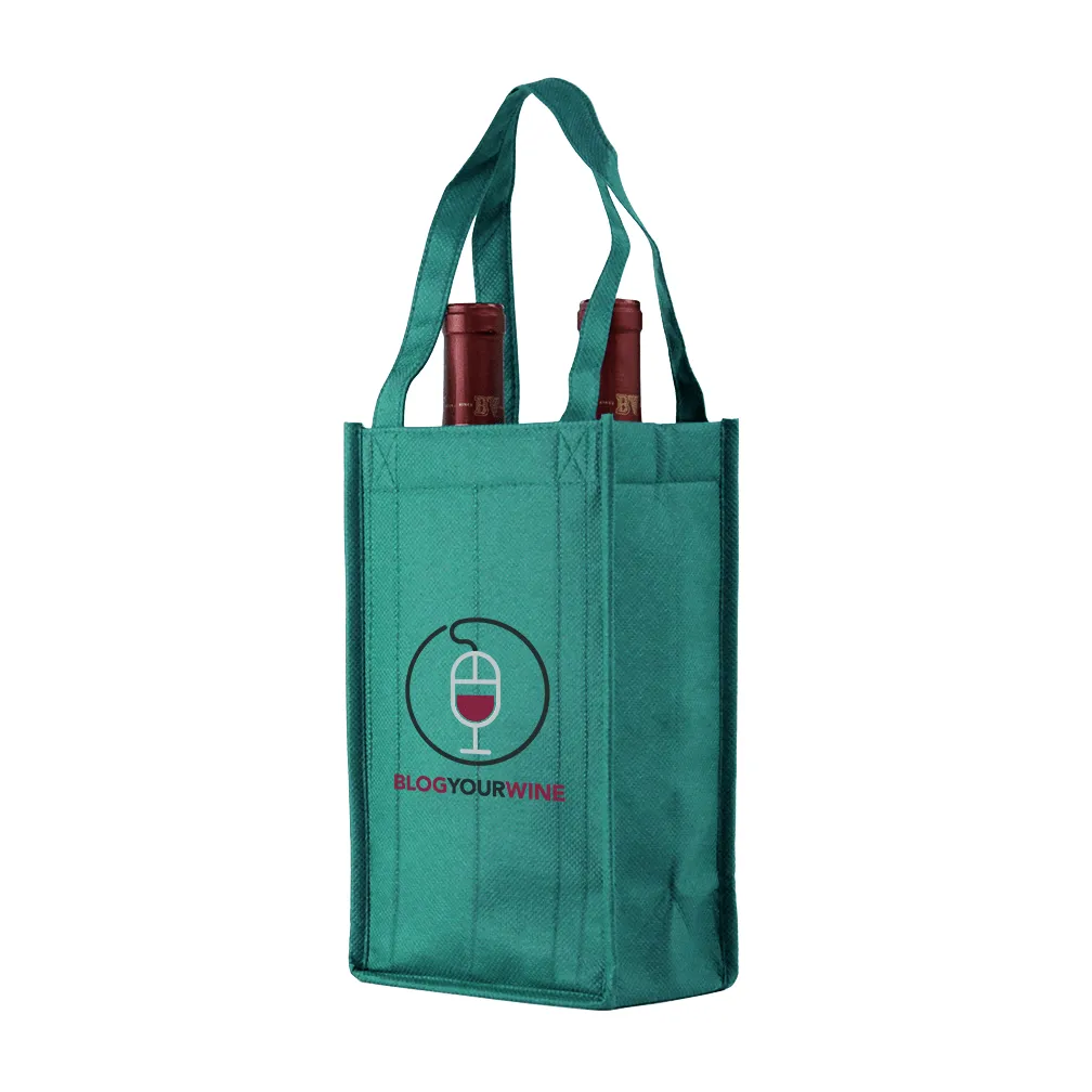 Two bottle Wine Tote, Reverse Reinforced Handles *Fully Customizable*